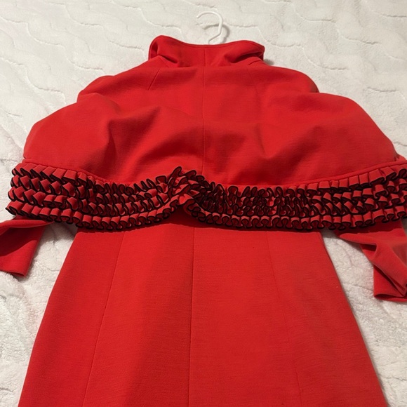 Super Vintage Lilli Ann Coral Orange 1960’s Ruffle Jacket - Picture 4 of 4